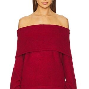 Quinn Off The Shoulder Jumper in Red
SNDYS